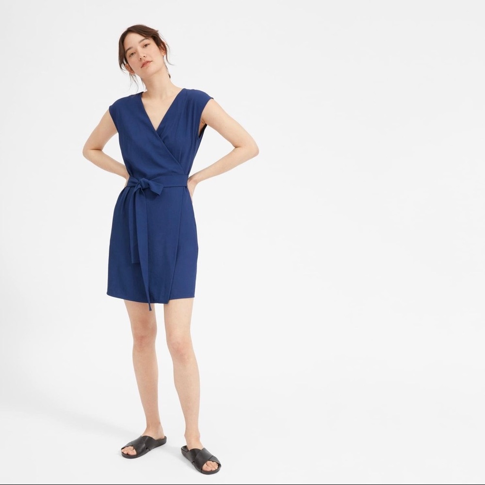 Everlane GoWeave Short-Sleeve Mini Wrap Dress sz 2